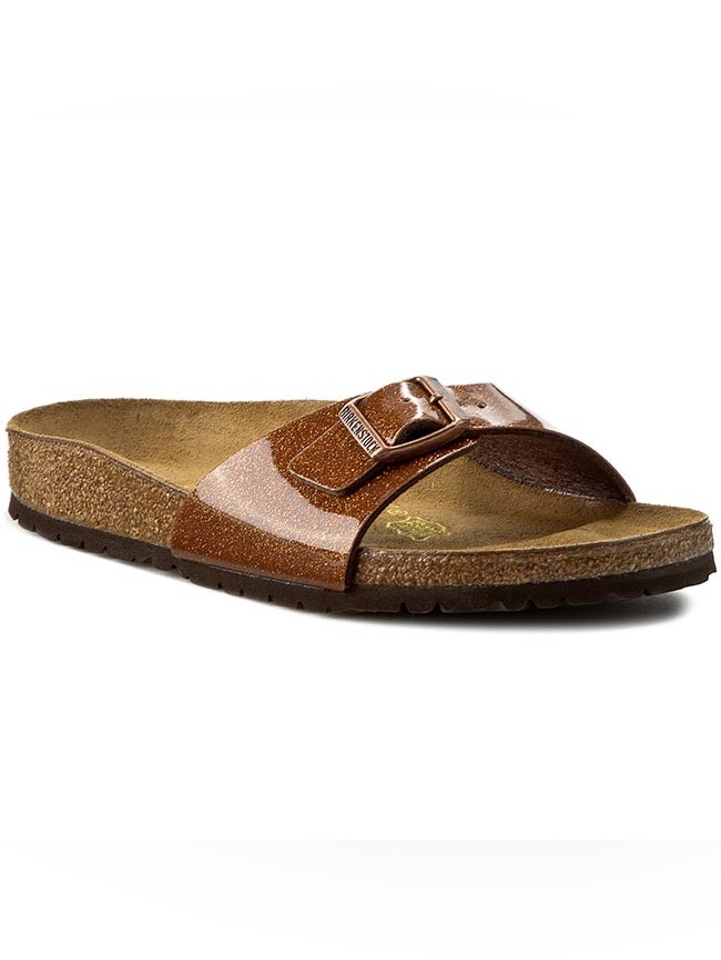 Birkenstock Madrid Birko Flor Bronze Brown Glitter Sandals